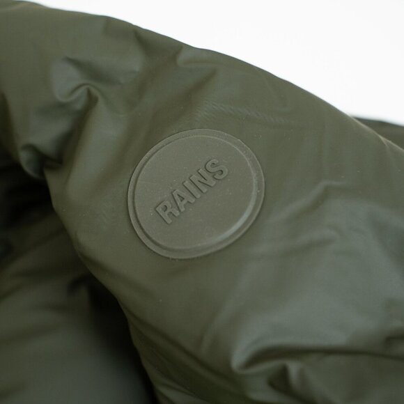 Rains Puffer Down Jacket Waterproof Vegan Unisex Green - Picture 11 of 13